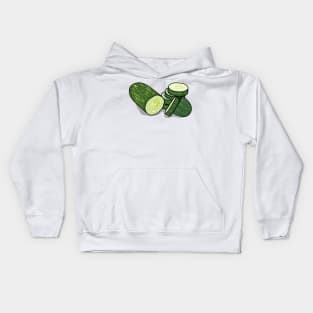 Cucumber cartoon illustration Kids Hoodie